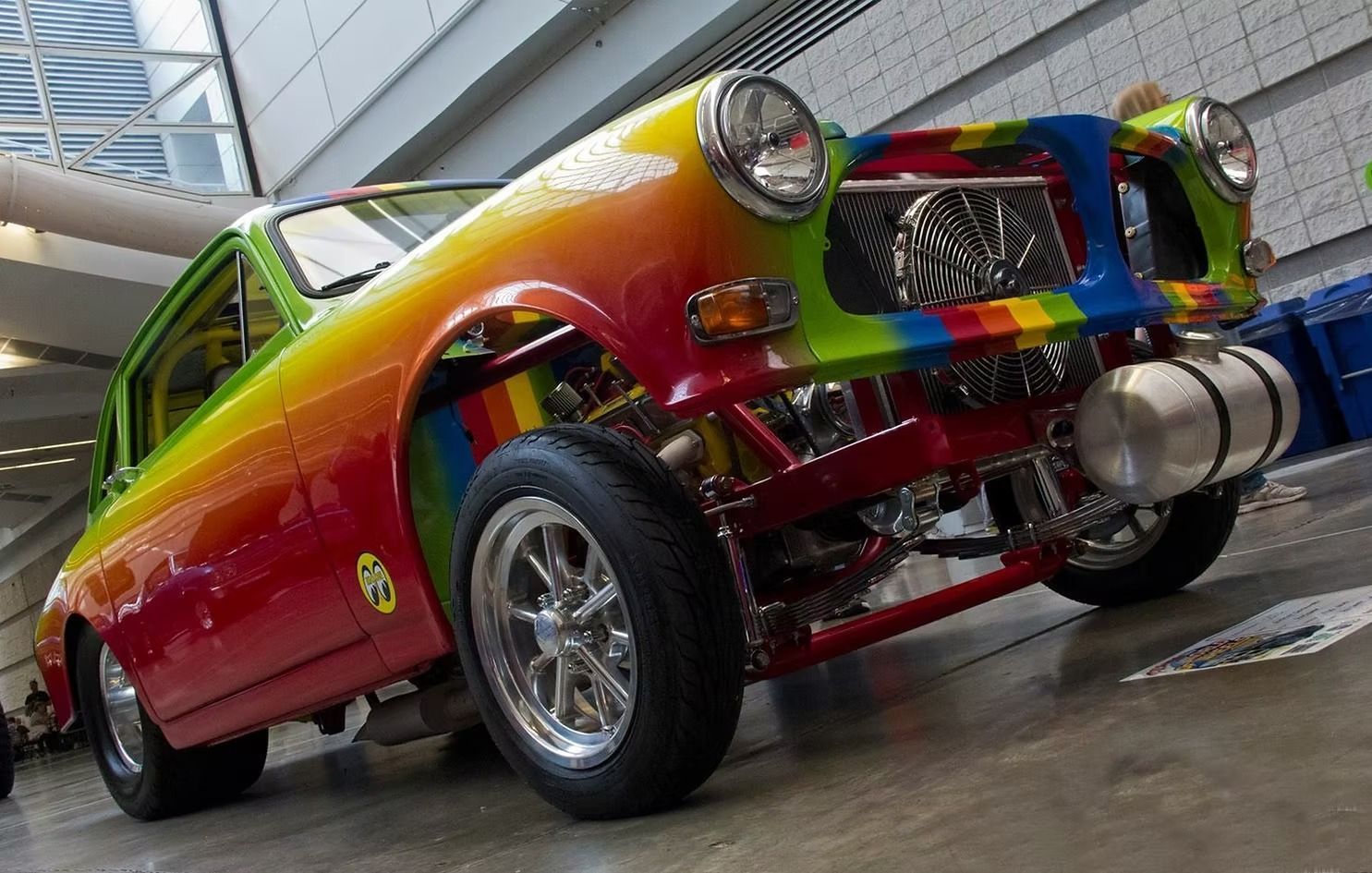 Rainbow-fade gasser show car
