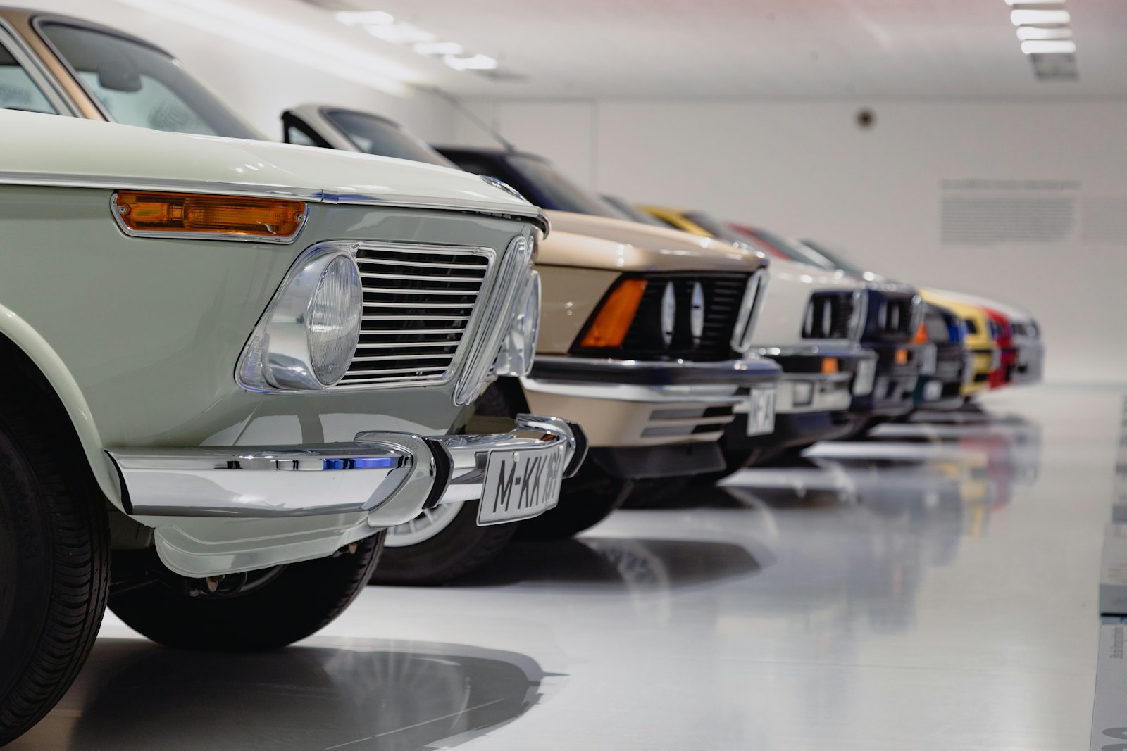 Row of restored classic European coupes